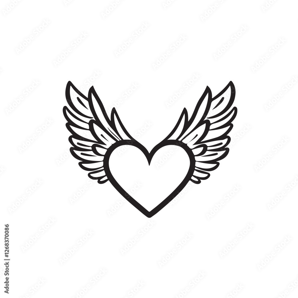 Obraz premium heart with wings Vector 