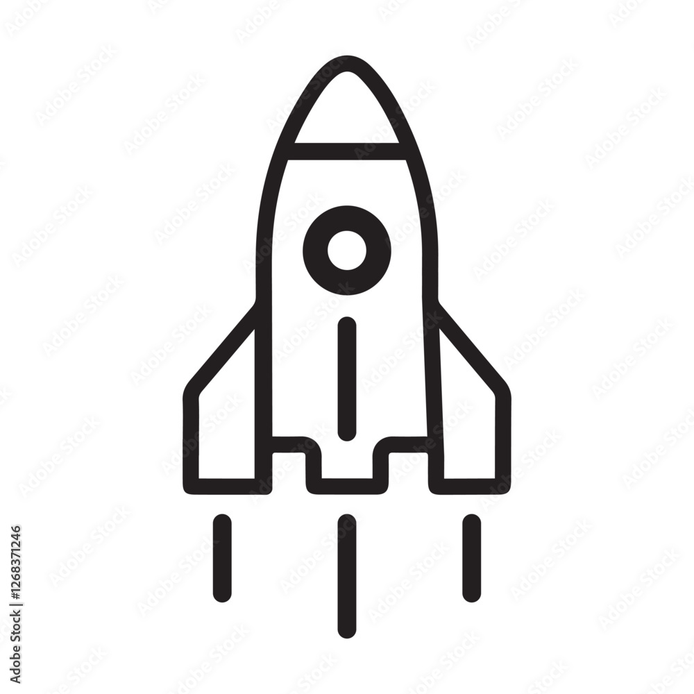 Simple rocket Launch Icon vector art Simple rocket Launch Icon vector art