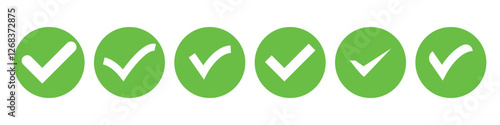 check mark and tick mark icon set. accept approved icon. vector illustration.