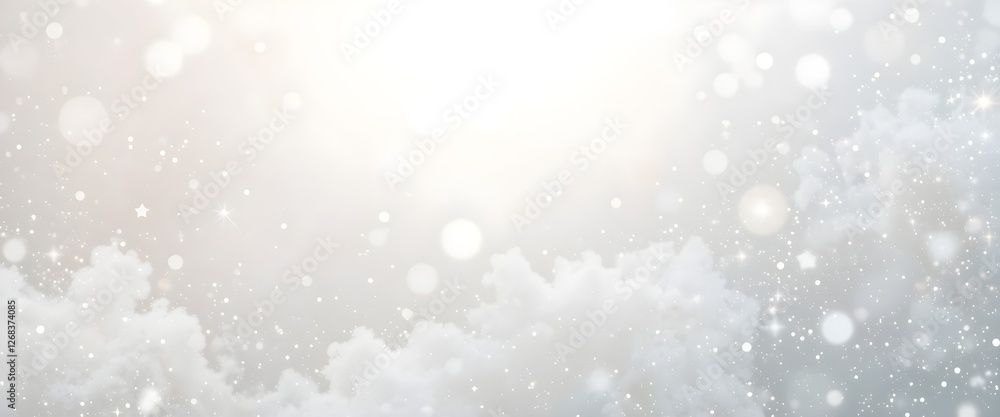 Naklejka premium Elegant Soft Glittering Abstract Background with Sparkling Bokeh Lights and Subtle Pastel Tones for Luxury and Festive Designs