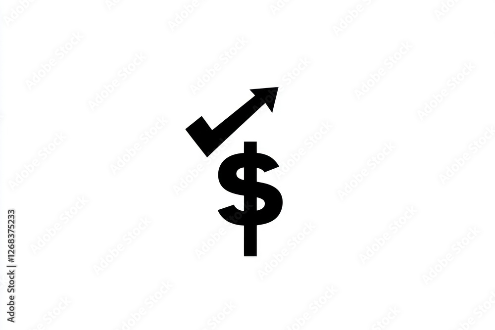 A minimalist investor icon with a dollar sign and upward arrow, symbolizing growth A minimalist investor icon with a dollar sign and upward arrow, symbolizing growth