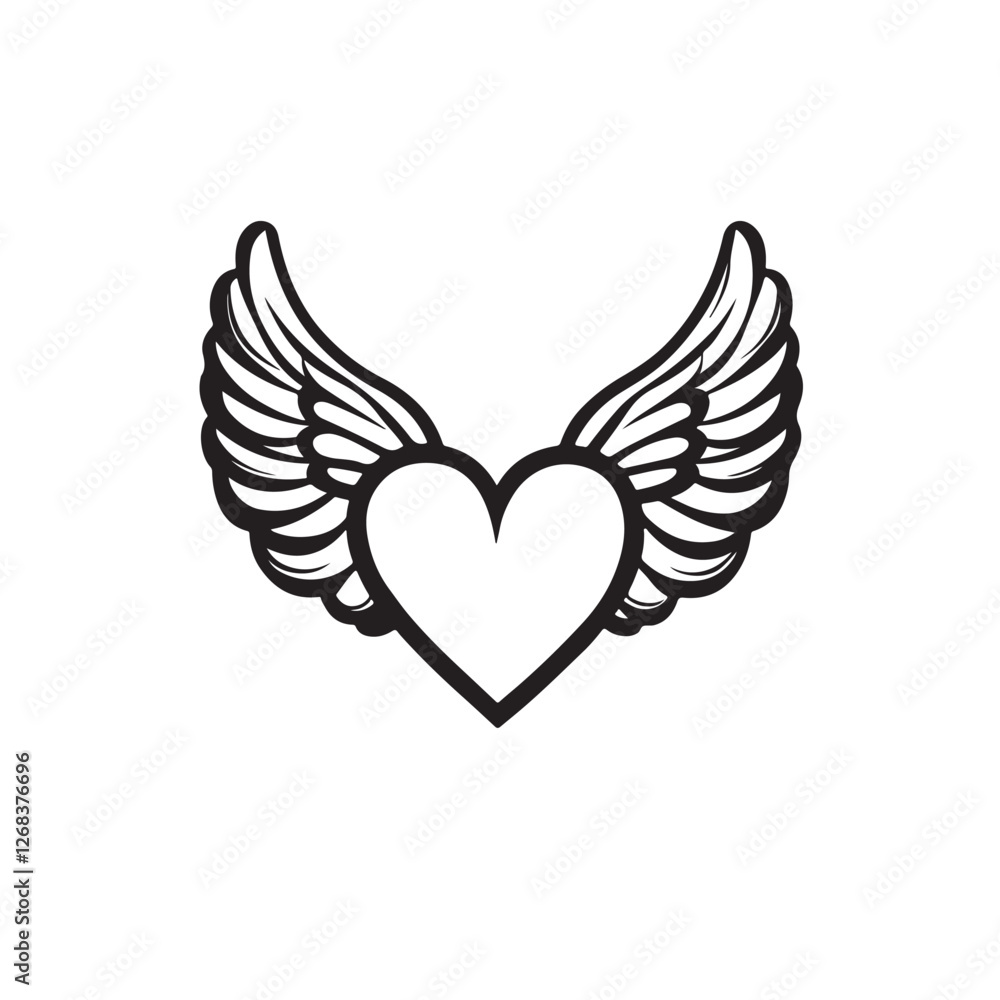 Fototapeta premium heart with wings Vector