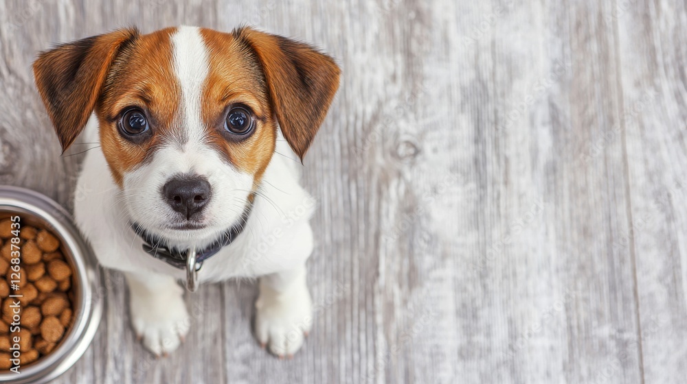 Puppy Day concept. Adorable Puppy Essentials Displayed in Creative Flat Lay Puppy Day concept. Adorable Puppy Essentials Displayed in Creative Flat Lay
