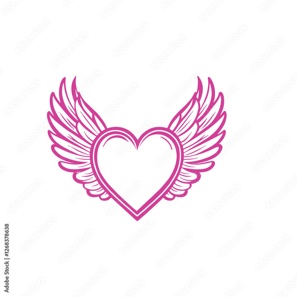 heart with wings Vector heart with wings Vector