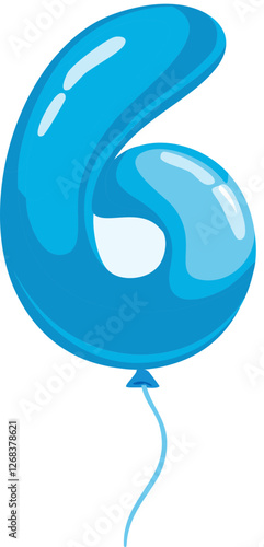 기호, 숫자6, 풍선 6, 숫자, 6, 입체, 3 차원, 아이콘, 6