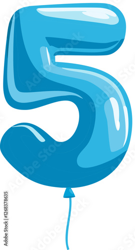 기호, 숫자5, 풍선 5, 숫자, 5, 입체, 3 차원, 아이콘, 5