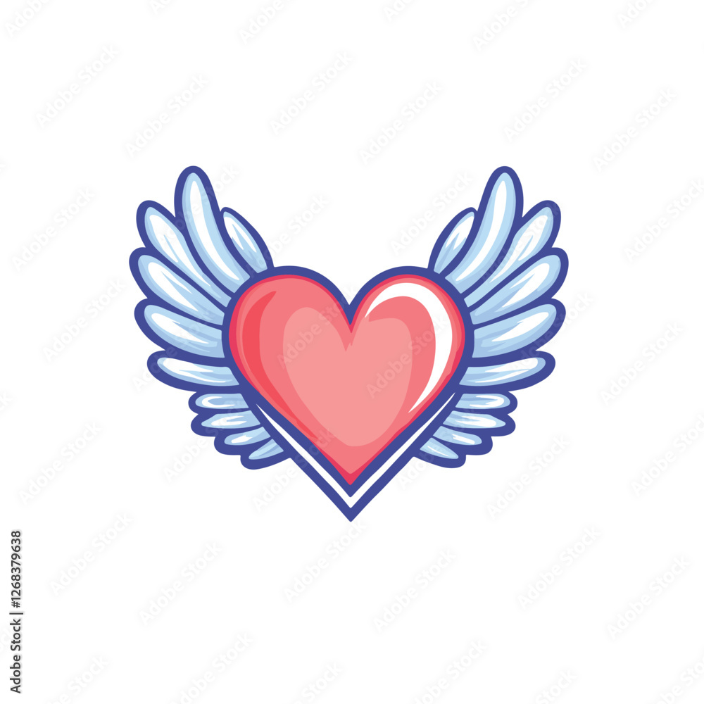 heart with wings Vector heart with wings Vector