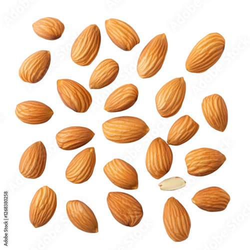 Wallpaper Mural Nutritious Dried Fruit Almond PNG cutout isolated on white and transparent background. nutritious almond, dried fruit, almond PNG cutout, isolated almond, almond on white, almond on transparent, Torontodigital.ca