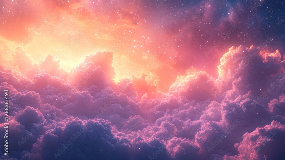 A celestial dreamscape with fluffy cosmic clouds in soft pastel hues of pink, purple, and gold. The glowing nebula blends seamlessly with a starry sky, evoking a sense of serenity and wonder. A celestial dreamscape with fluffy cosmic clouds in soft pastel hues of pink, purple, and gold. The glowing nebula blends seamlessly with a starry sky, evoking a sense of serenity and wonder.