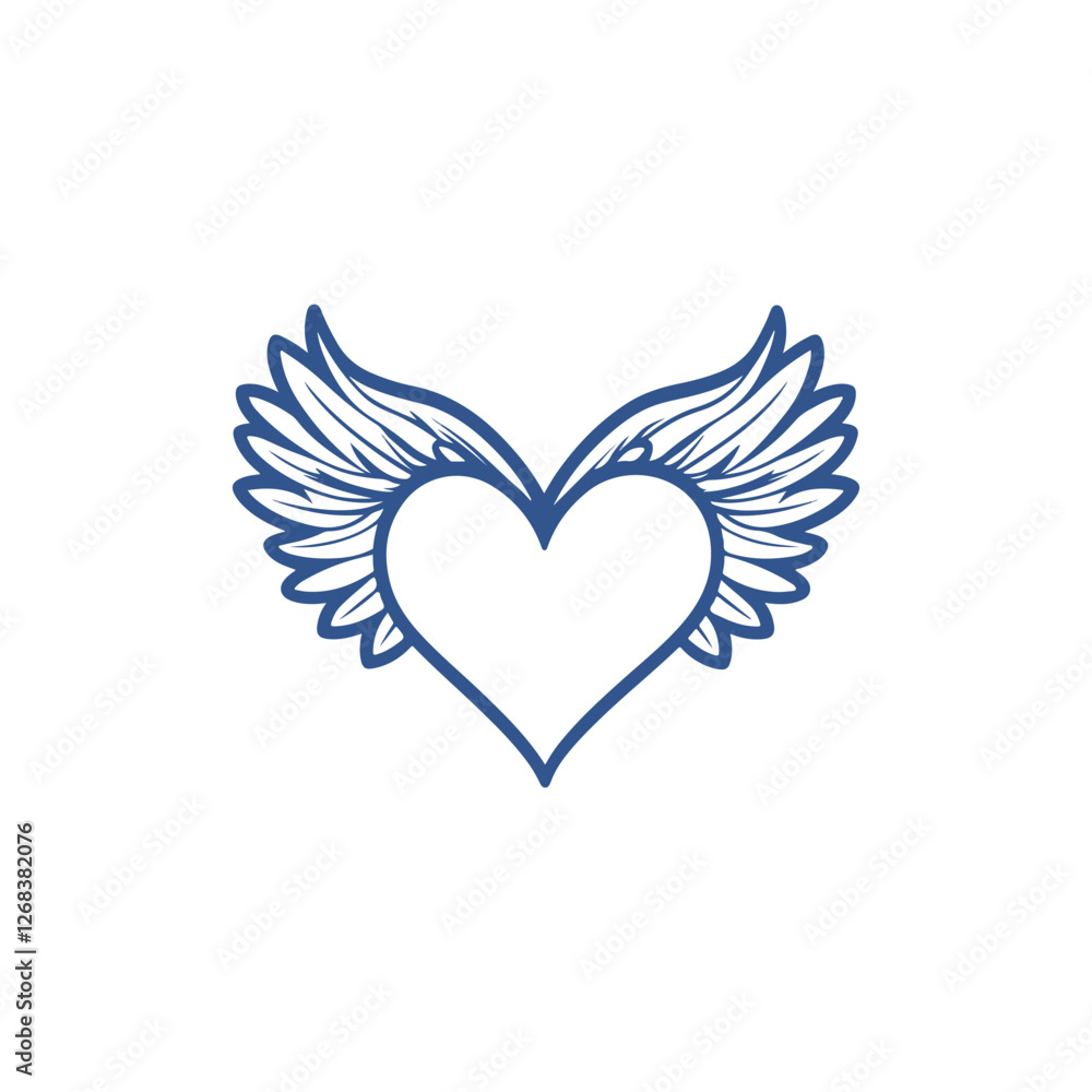 heart with wings Vector heart with wings Vector
