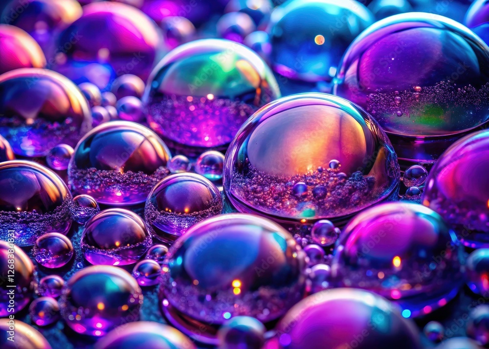 Intricate details of vibrant purple bubbles are captured in stunning high-resolution macro photography. Intricate details of vibrant purple bubbles are captured in stunning high-resolution macro photography.