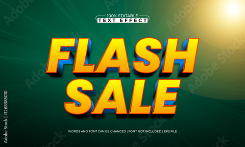 flash sale editable text effect with a sale and discount text style