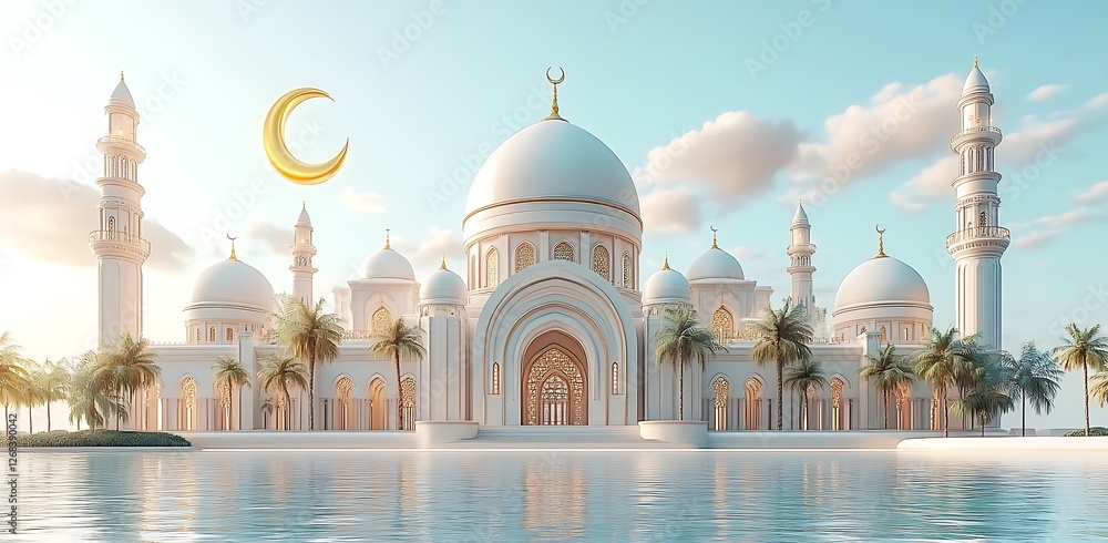 Fototapeta premium Mosque Illustration Design Islamic Background