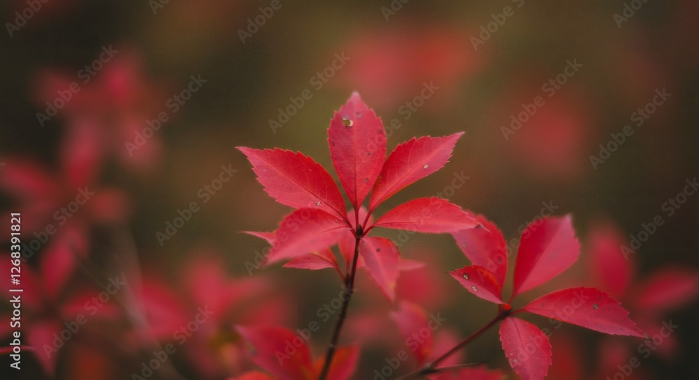 Autumn's Embrace: Crimson Leaves in Fall's Gentle Light Autumn's Embrace: Crimson Leaves in Fall's Gentle Light
