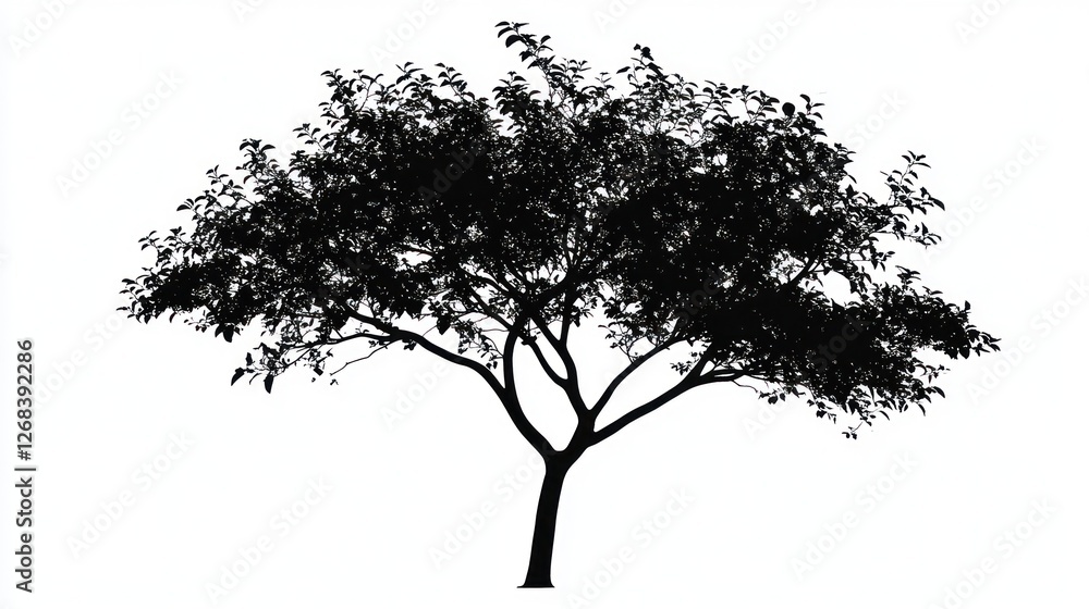Fototapeta premium Silhouette of tree against white background