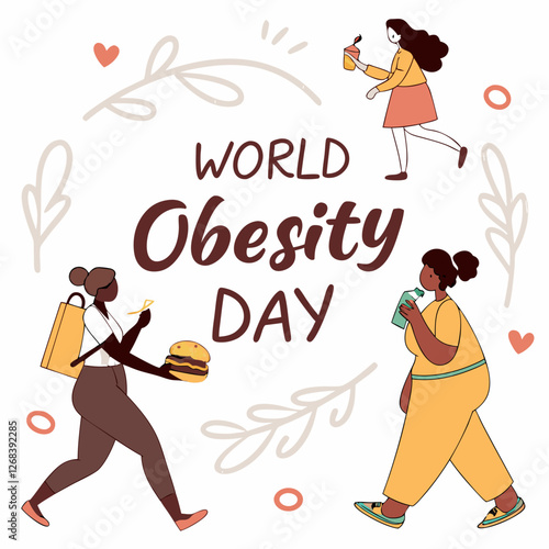 WORLD OBESITY DAY silhouette vector