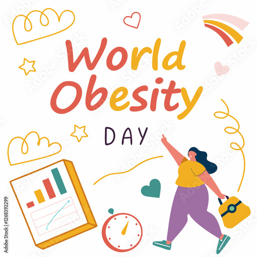 WORLD OBESITY DAY silhouette vector