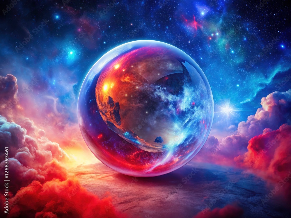 Red sphere's abstract double exposure. Surreal globe photography, artistic manipulation. Red sphere's abstract double exposure. Surreal globe photography, artistic manipulation.