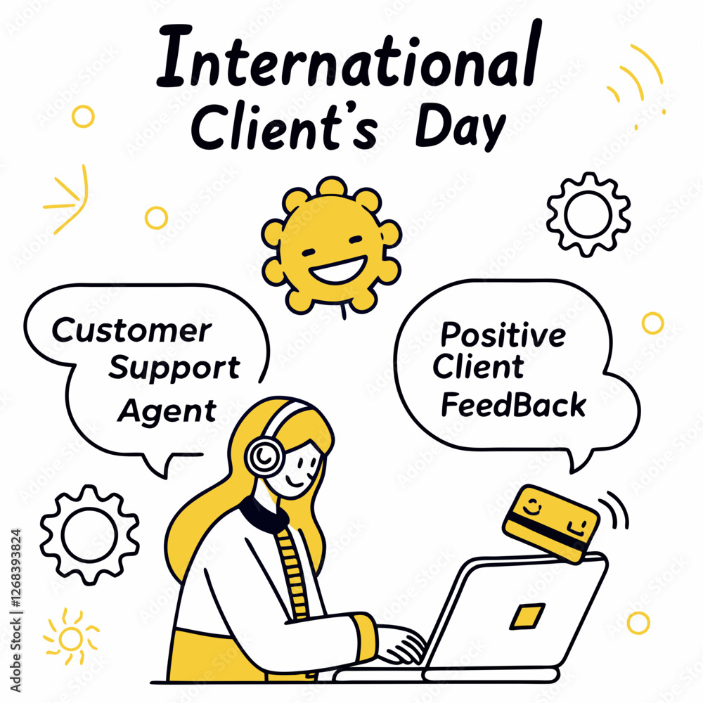 INTERNATIONAL CLIENT'S DAY silhouette vector INTERNATIONAL CLIENT'S DAY silhouette vector