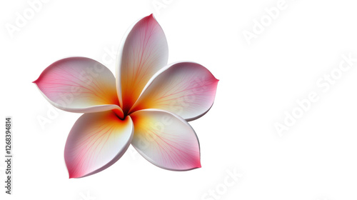 Pink and yellow plumeria flower with transparent background