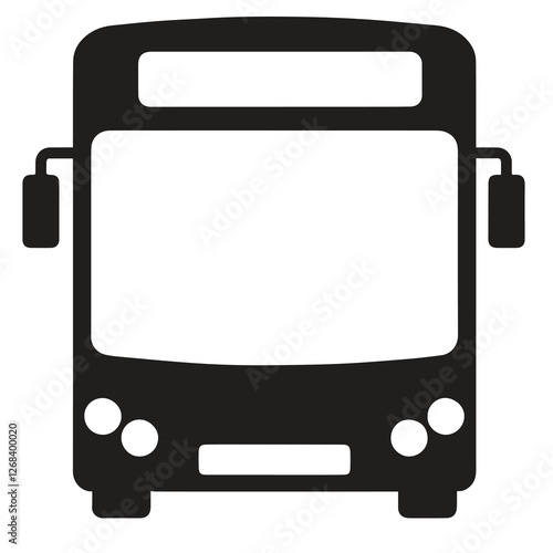 Bus icon. Black silhouette. Front view. Vector simple flat graphic illustration. Isolated object on white background. Isolate.