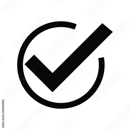check mark and tick mark icon set. accept approved icon. vector illustration.