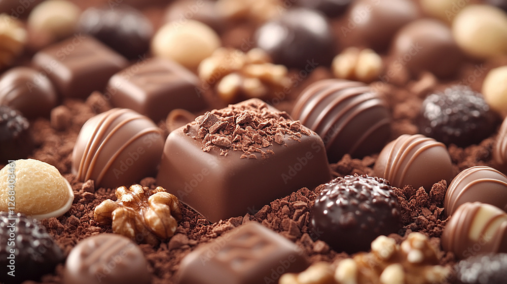 A tempting assortment of gourmet homemade candy and chocolate treats with nuts and caramel, designed for festive celebrations, symbolizing indulgence, craftsmanship, and holiday joy.
A tempting assortment of gourmet homemade candy and chocolate treats with nuts and caramel, designed for festive celebrations, symbolizing indulgence, craftsmanship, and holiday joy.