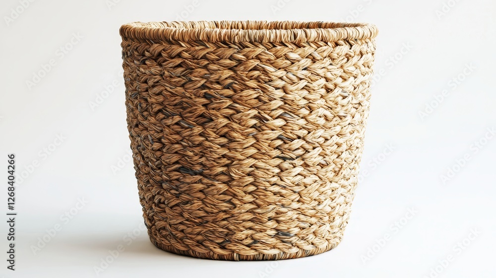 Decorative woven bamboo and seagrass basket home interior natural aesthetic minimalist design eco-friendly concept Decorative woven bamboo and seagrass basket home interior natural aesthetic minimalist design eco-friendly concept