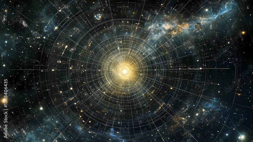 Galactic cartography unveiled: a scholarly map of the cosmos - seamless tile background, tiling landscape, tileable image. Galactic Mosaic Skies. Illustration Galactic cartography unveiled: a scholarly map of the cosmos - seamless tile background, tiling landscape, tileable image. Galactic Mosaic Skies. Illustration