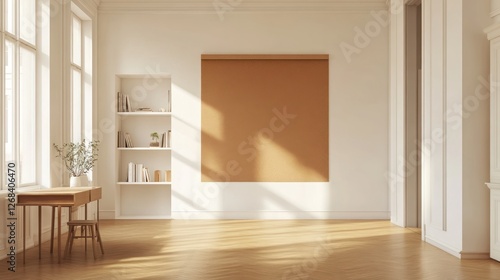 Wallpaper Mural Sunny minimalist apartment room, empty wall, design Torontodigital.ca