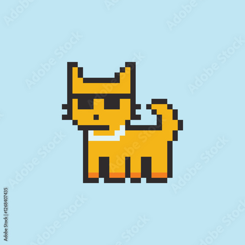 this is a cat in pixel art with colorful color,this item good for presentations,stickers, icons, t shirt design,game asset,logo and project.