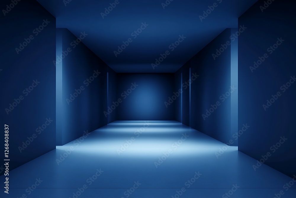 Empty room with blue light Empty room with blue light