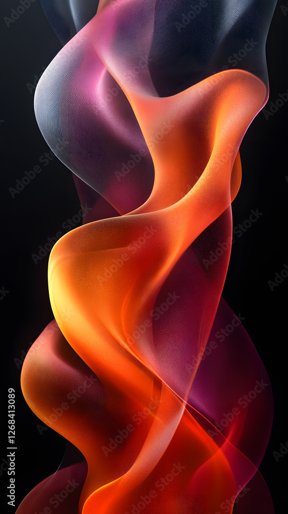 Vibrant colors twist and flow in captivating, abstract design reminiscent of movement and energy Vibrant colors twist and flow in captivating, abstract design reminiscent of movement and energy