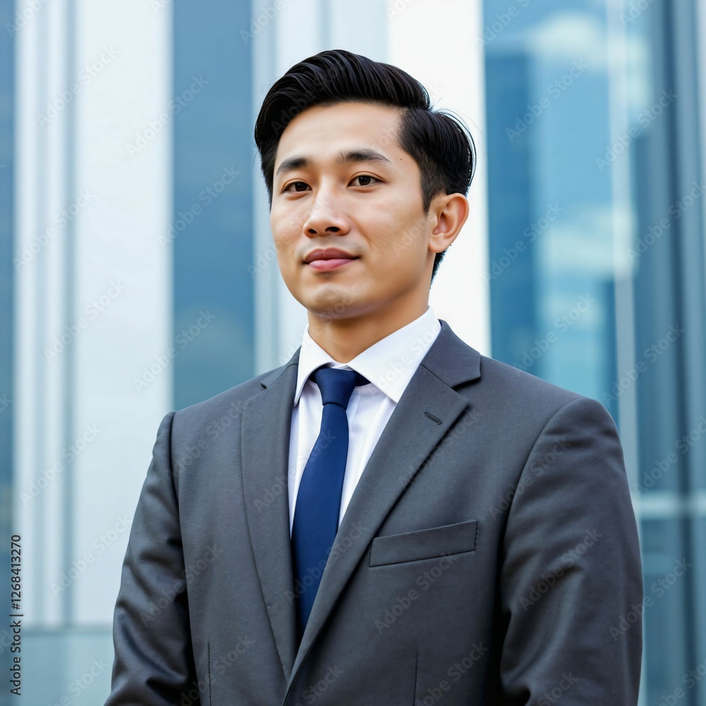 Successful Asian Business Leader Striding Through the Financial District – Power and Ambition in the Corporate World Successful Asian Business Leader Striding Through the Financial District – Power and Ambition in the Corporate World