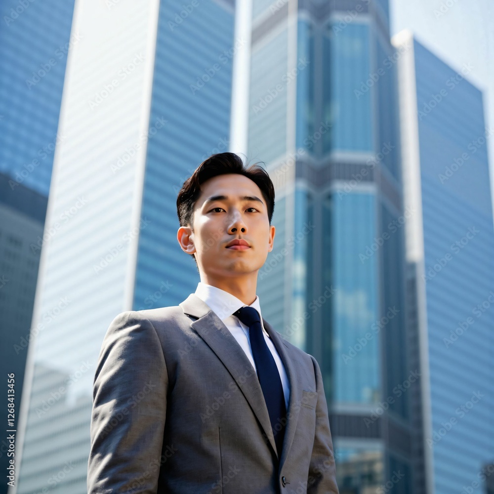 Successful Asian Business Leader Striding Through the Financial District – Power and Ambition in the Corporate World Successful Asian Business Leader Striding Through the Financial District – Power and Ambition in the Corporate World