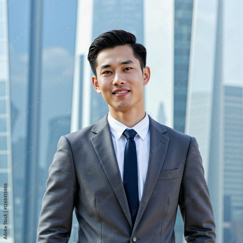 Successful Asian Business Leader Striding Through the Financial District – Power and Ambition in the Corporate World Successful Asian Business Leader Striding Through the Financial District – Power and Ambition in the Corporate World