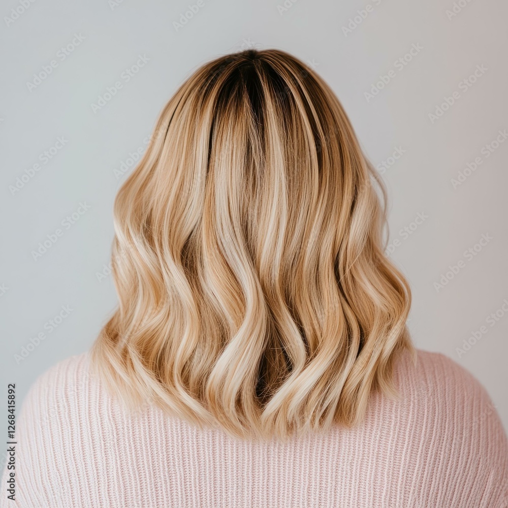 Naklejka premium Hairstyle inspiration for women modern studio photography bright setting back view trendy look