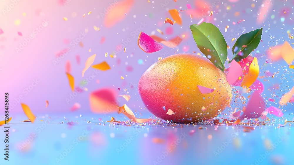 Abstract Pongal Prosperity Concept: Soft digital art symbolizing abundance during Pongal with flowing colors and festive elements