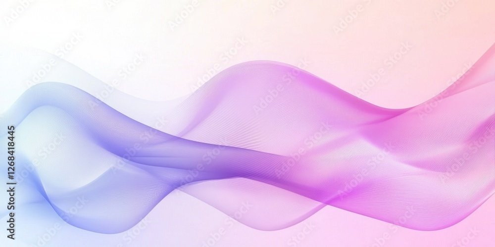 Fototapeta premium Dynamic Abstract Waves Flowing in Soft Gradient of Pink and Purple with Smooth Fluid Motion for Modern Digital Background Design