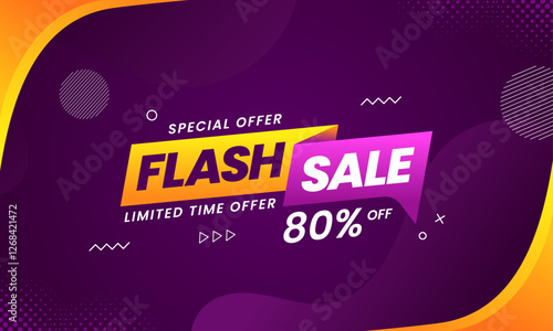 Adobe Illustrator ArtworkFlash sale promo banner with discount offer. Flash sale banner background. Flash sale special offer banner for social media post or website banner