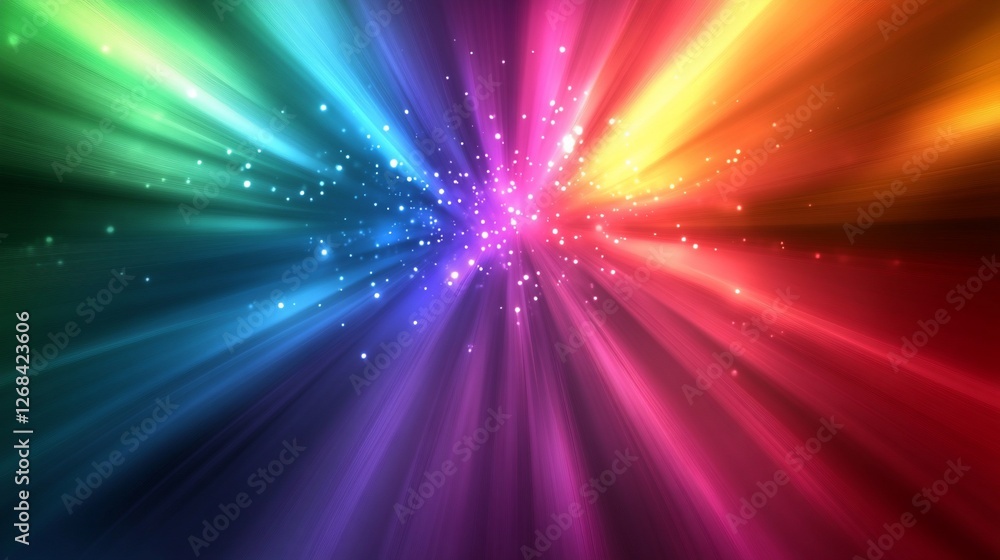 Obraz premium Abstract colorful burst of light with sparkle.