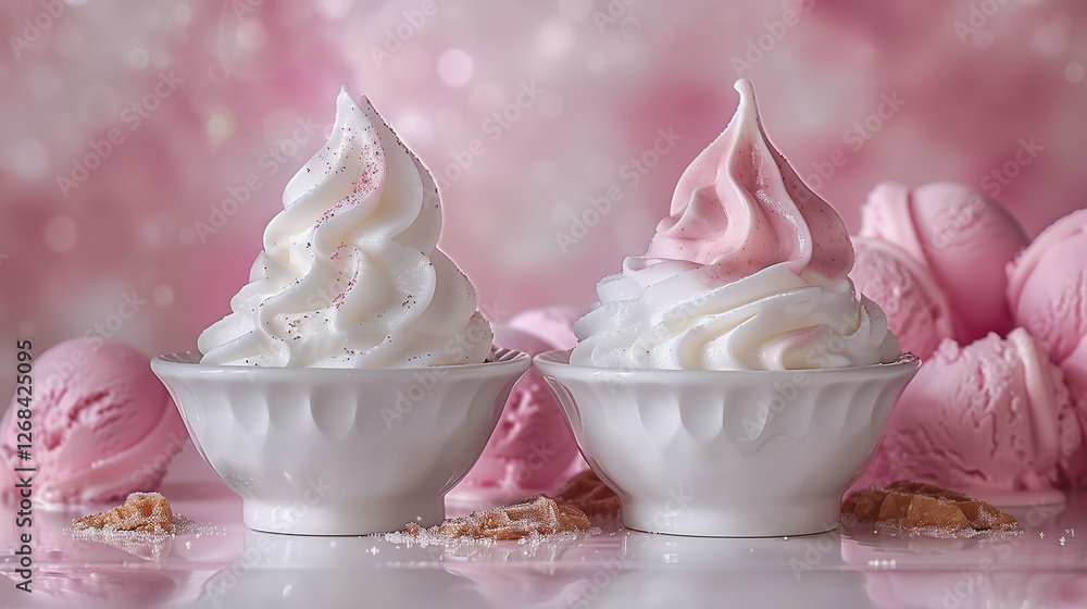 Isolated solid background of frozen sweet dessert with ice cream ,ice cream for advertising banner promotion marketing Isolated solid background of frozen sweet dessert with ice cream ,ice cream for advertising banner promotion marketing