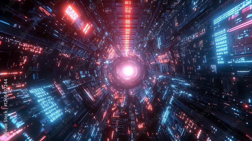 Fototapeta premium Futuristic digital background with intricate design elements, ideal for technology and design projects.
