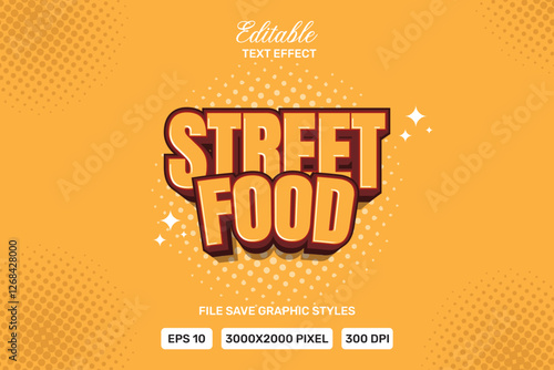 Vector Text Effect editable Street Food  premium Template.