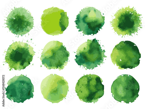 Watercolor style hand drawn top of view tree garden useful for landscape design	