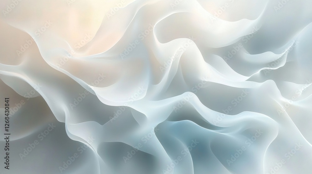 Ethereal Abstract Texture of Softly Flowing Waves in Blue and White Shades Creating a Peaceful Atmosphere for Background or Banner Use Ethereal Abstract Texture of Softly Flowing Waves in Blue and White Shades Creating a Peaceful Atmosphere for Background or Banner Use