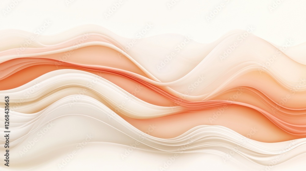 Obraz premium Abstract Soft Waves with Warm Gradient Colors Creating a Fluid and Elegant Aesthetic for Contemporary Art and Design Projects