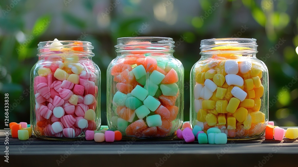 Vibrant Candy Jar with Colorful Candies and Transparent Background, Sweet and Playful Vibrant Candy Jar with Colorful Candies and Transparent Background, Sweet and Playful