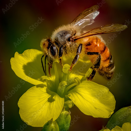 Honey bee on a wildflower.