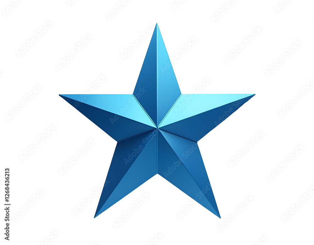 A Stunning Azure Star: A 3D Rendered Celestial Icon A Stunning Azure Star: A 3D Rendered Celestial Icon